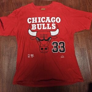 Chicago Bulls Scottie Pippen Nutmeg Mills Red Graphic T-Shirt